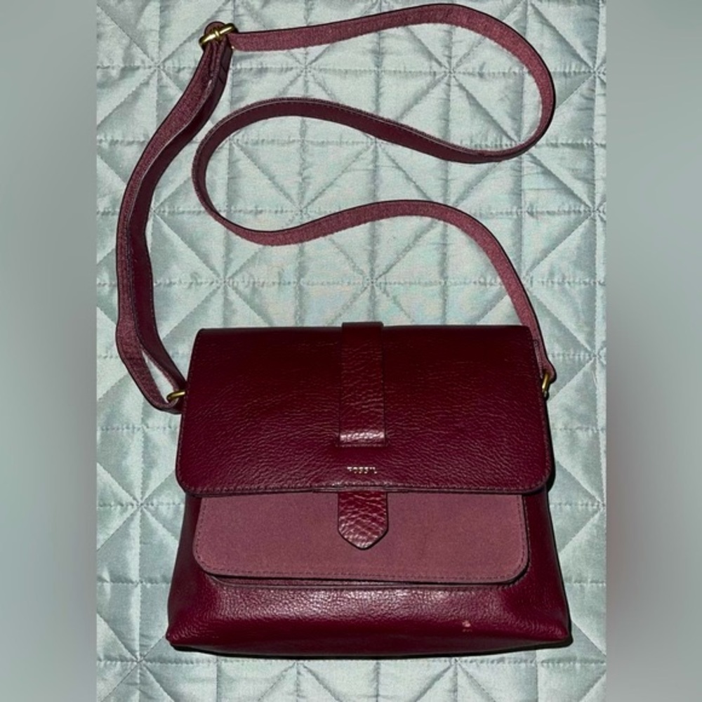 Fossil Deep Red Crossbody Bag